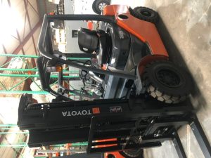 Orange Toyota forklift